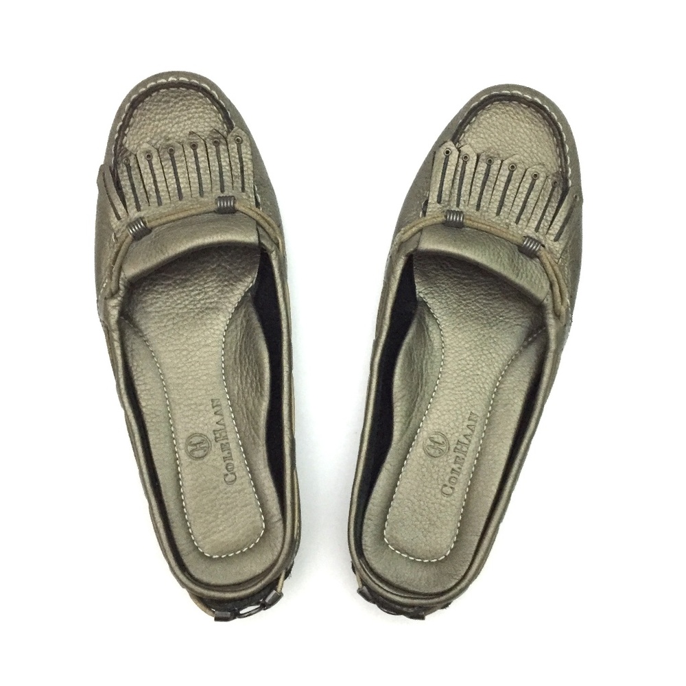 Cole Haan Bronze Leather Kiltie Horsebit Slides